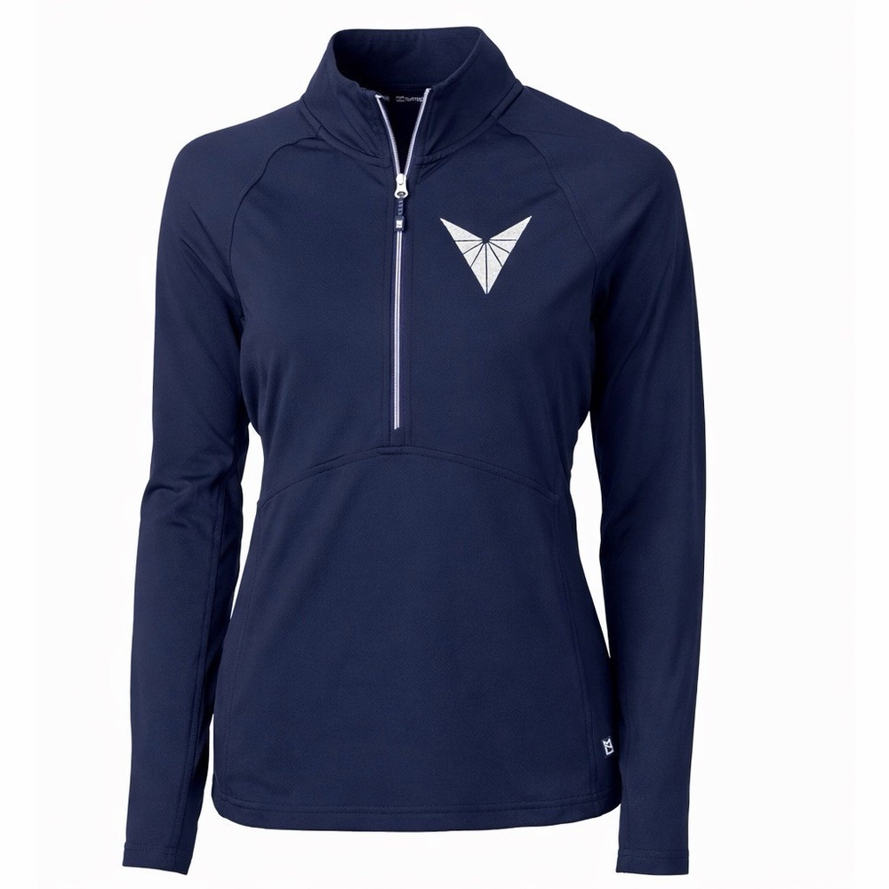 NWT Women's S/P Cutter & Buck Voyager Space Adapt Eco Knit Half‎ Zip Pullover
